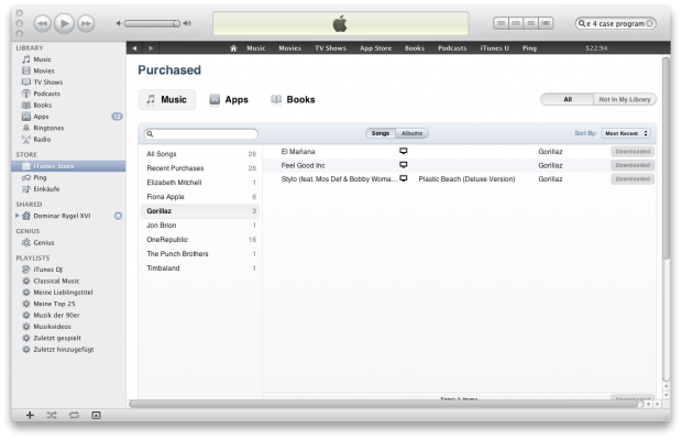 Anders mit einem US-Konto. Hier wird auch Musik angeboten.